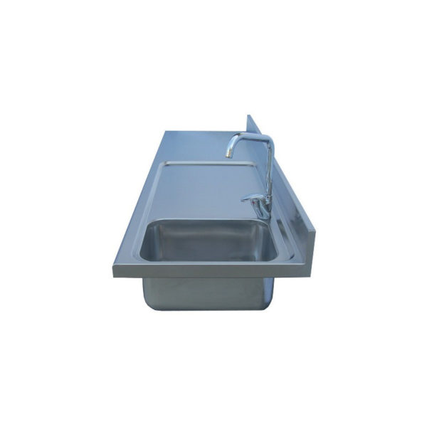 PLAN DE TRAVAIL INOX AVEC EVIER A DROITE