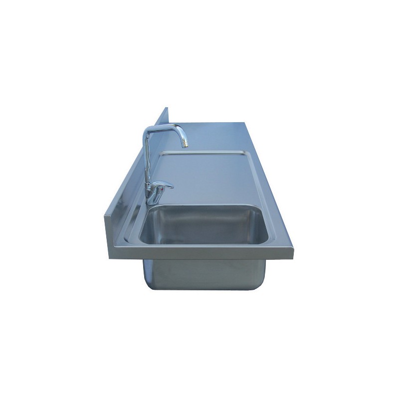 PLAN DE TRAVAIL INOX AVEC EVIER A GAUCHE