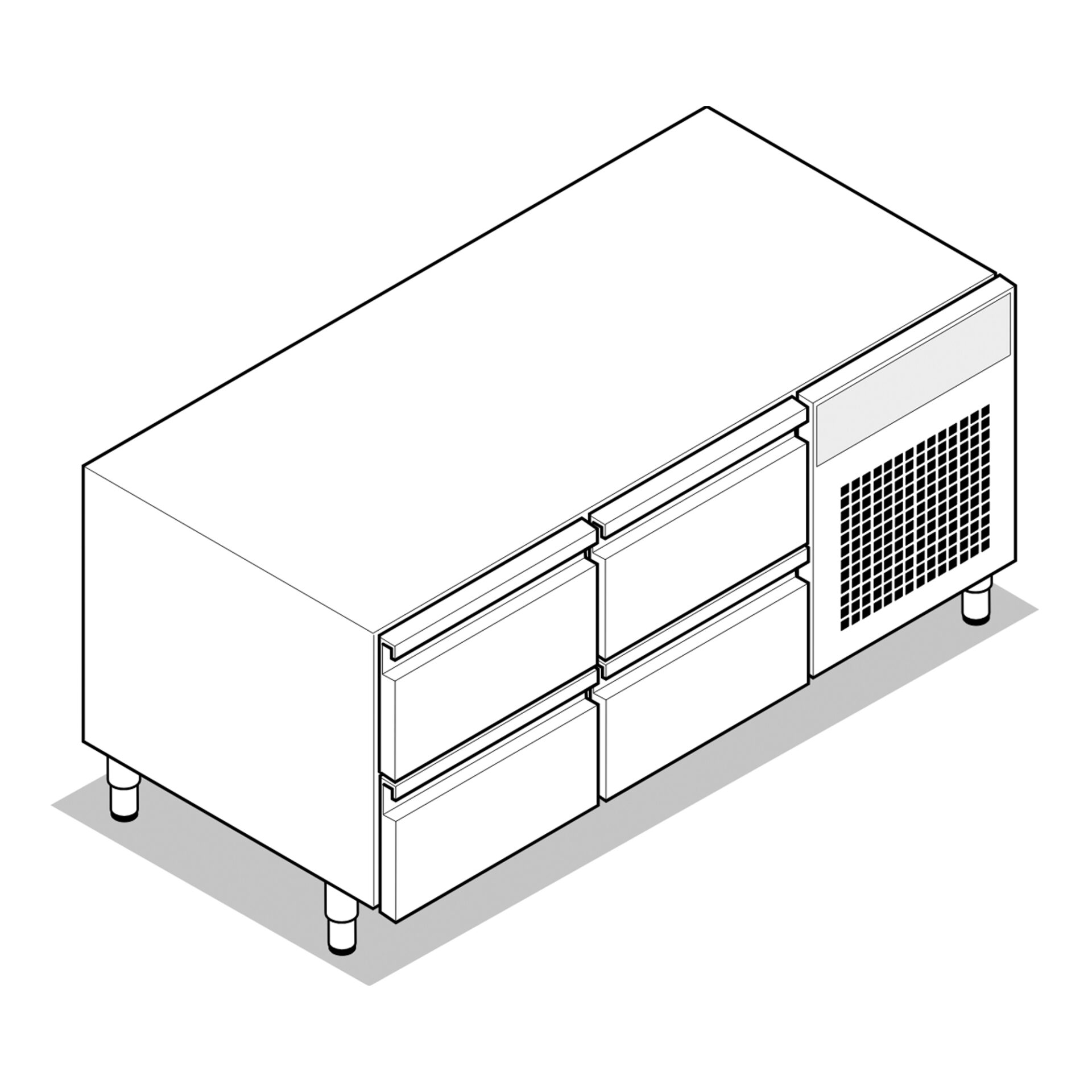 SOUBASSEMENT RÉFRIGÉRÉ GN 1/1 - 4 TIROIRS