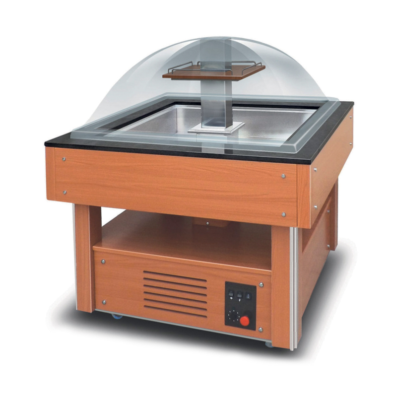 BUFFET RÉFRIGÉRÉ CENTRAL CARRÉ - 4 BACS GN 1/1