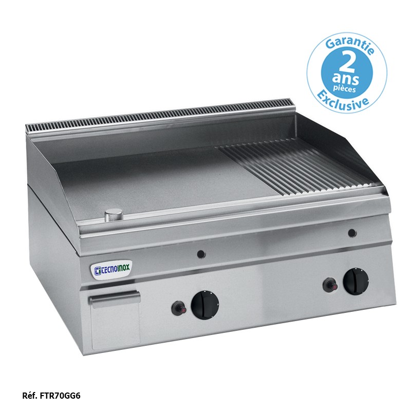 PLAQUE À SNACKER GAZ - LISSE DOUBLE - GAMME 600