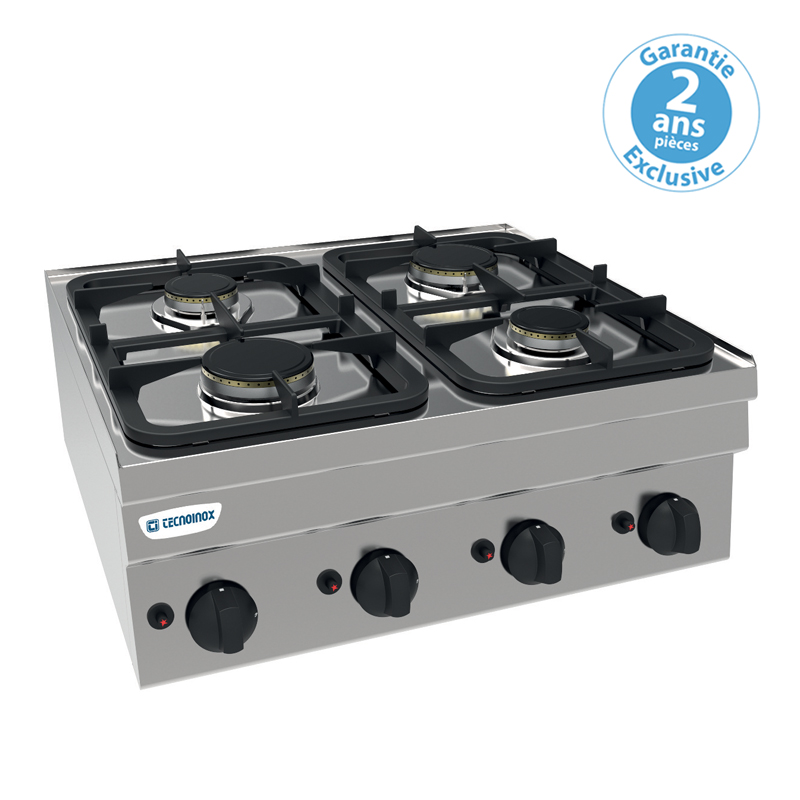 PLAQUE DE CUISSON TOP 4 FEUX VIFS GAZ - GAMME 600
