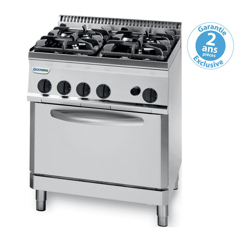FOURNEAU 4 FEUX SUR FOUR GAZ GN2/1
