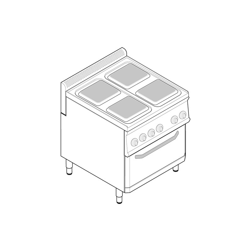 FOURNEAU 4 PLAQUES CARRÉES / FOUR  GN 1/1