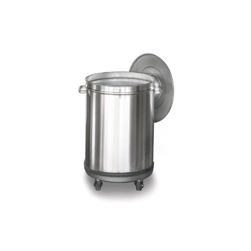 POUBELLE INOX SUR ROULETTE