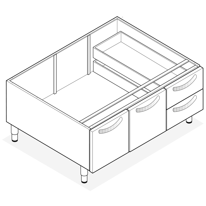 PLACARD 2 PORTES 2 TIROIRS - GAMME 600