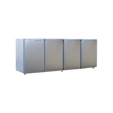 ARRIÈRE BAR INOX 4 PORTES PLEINES LARGES