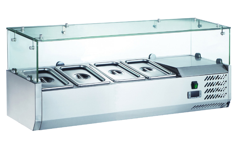 VITRINE POUR 6 BACS GN 1/3 - VITRAGE DROIT